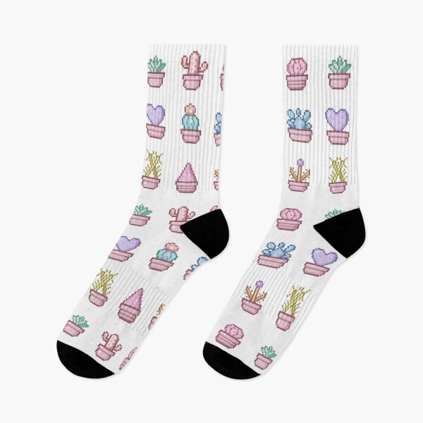 Item preview, Pixel Art Cute Cactus Collection – Creamy Potted Succulents designed and sold by retro_pixel.