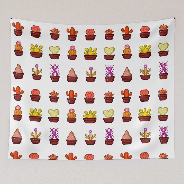 Item preview, Pixel Art Cute Cactus Collection – Sunset Potted Succulents designed and sold by retro_pixel.