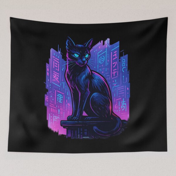 Item preview, Neon Sentinel Cat designed and sold by ArcadiaSilence.