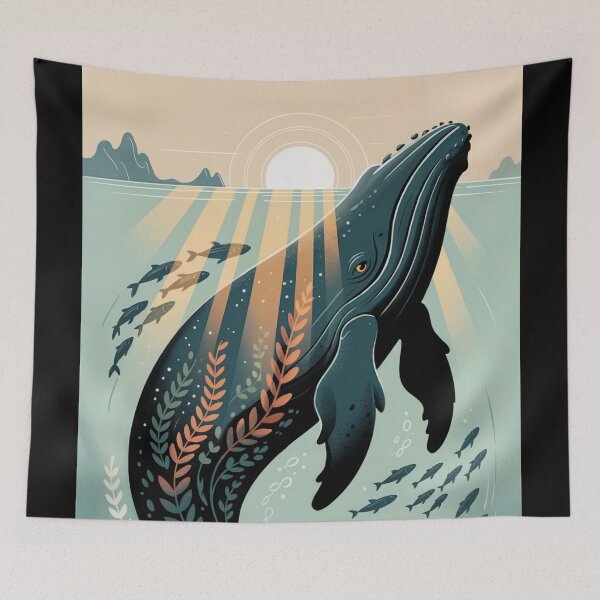 Item preview, Majestic Whale Ocean Flow designed and sold by ShadowAndSlate.