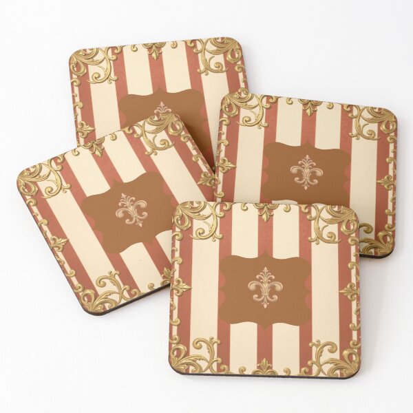 Item preview, Rust & Alabaster Striped Gold Baroque designed and sold by DesignsByPrnces.