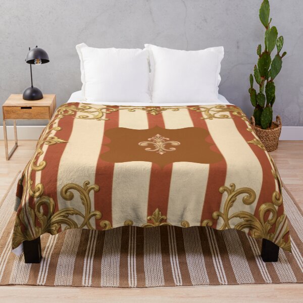 Item preview, Rust & Alabaster Striped Gold Baroque designed and sold by DesignsByPrnces.