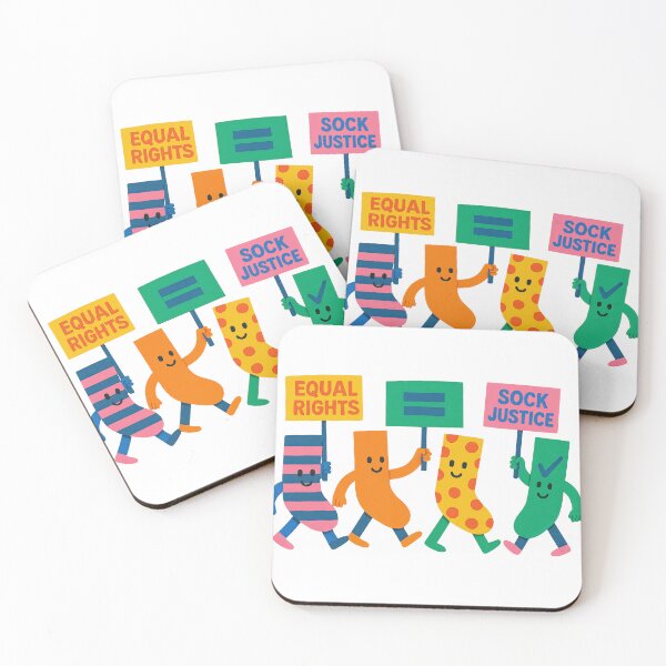 Item preview, Surreal animated socks holding signs for equality and justice, isolated png, AI Generated designed and sold by dvoevnore.