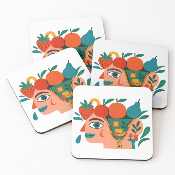 Item preview, Surreal animated head with fruits and room elements, isolated png, AI Generated designed and sold by dvoevnore.