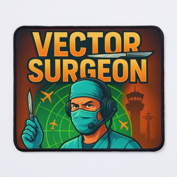 Item preview, Vector Surgeon – Funny Air Traffic Controller with Surgical Precision designed and sold by ATC HERO.