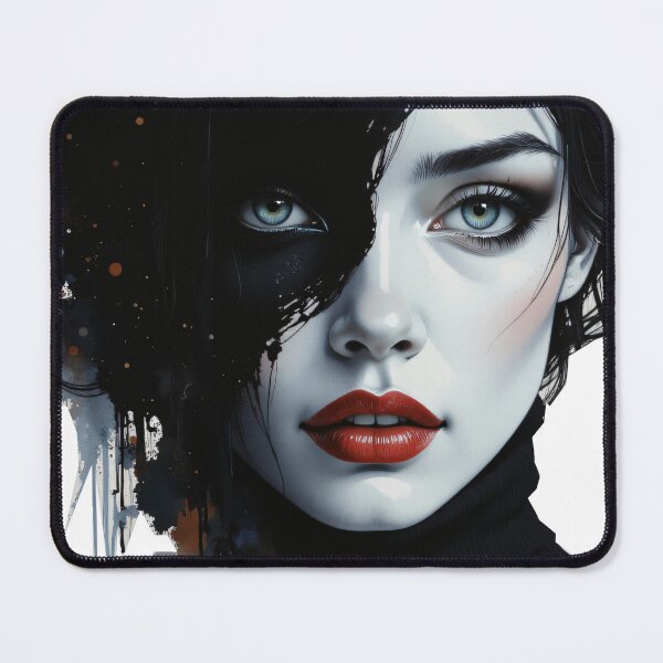 Item preview, Midnight Muse – Ink-Splash Portrait designed and sold by ARTYNest.store.
