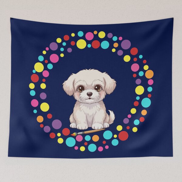 Item preview, Celebrate Dot Day with My Lowchen  – Colorful Dog Art designed and sold by The Real Life Symphony.