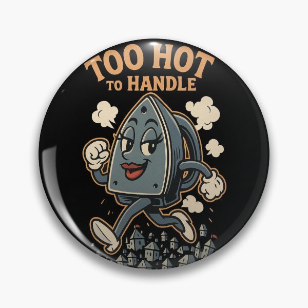 Item preview, Retro Cartoon Iron – “Too Hot to Handle” Funny Vintage Design designed and sold by Promptwear.0.