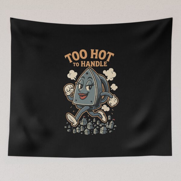 Item preview, Retro Cartoon Iron – “Too Hot to Handle” Funny Vintage Design designed and sold by Promptwear.0.