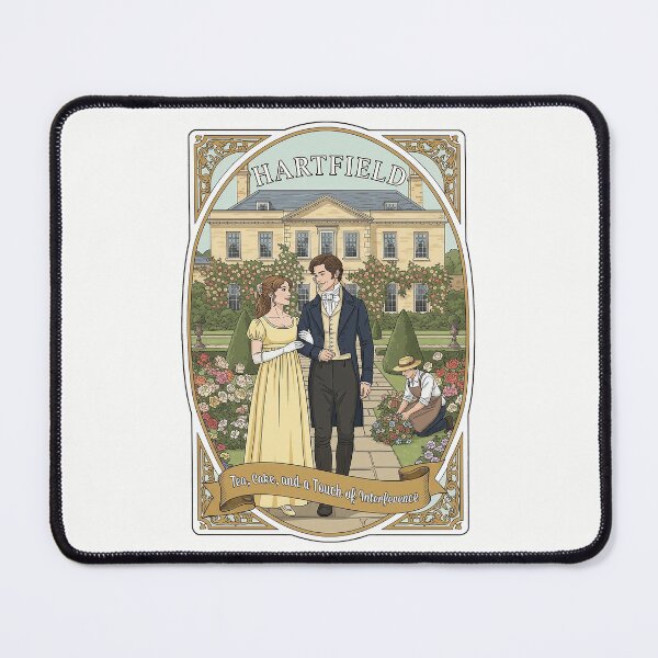 Item preview, Hartfield Sticker, Jane Austen Emma Art, Regency Era Garden Scene, Vintage Travel Poster Design designed and sold by JakaLeMarque.