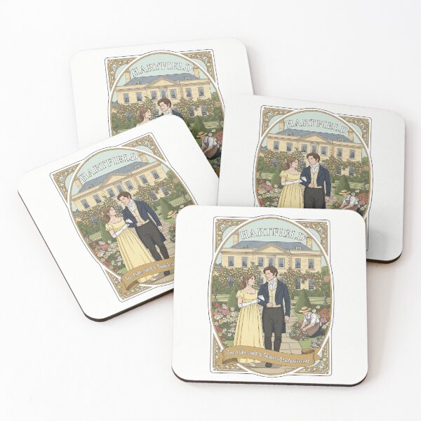 Item preview, Hartfield Sticker, Jane Austen Emma Art, Regency Era Garden Scene, Vintage Travel Poster Design designed and sold by JakaLeMarque.