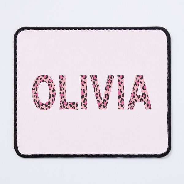 Artikelvorschau, Olivia Name Rosa Leopardenmuster entworfen und verkauft von Jeallan Designs.