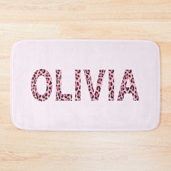 Artikelvorschau, Olivia Name Rosa Leopardenmuster entworfen und verkauft von Jeallan Designs.