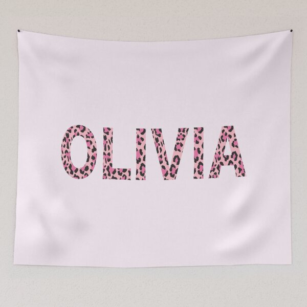 Artikelvorschau, Olivia Name Rosa Leopardenmuster entworfen und verkauft von Jeallan Designs.