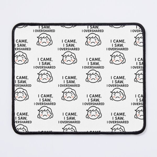 Item preview, Animated illustration sad face with text I came, I saw, I overshared, isolated on transparent background, AI Generated designed and sold by dvoevnore.
