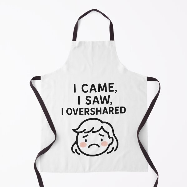 Item preview, Animated illustration sad face with text I came, I saw, I overshared, isolated on transparent background, AI Generated designed and sold by dvoevnore.