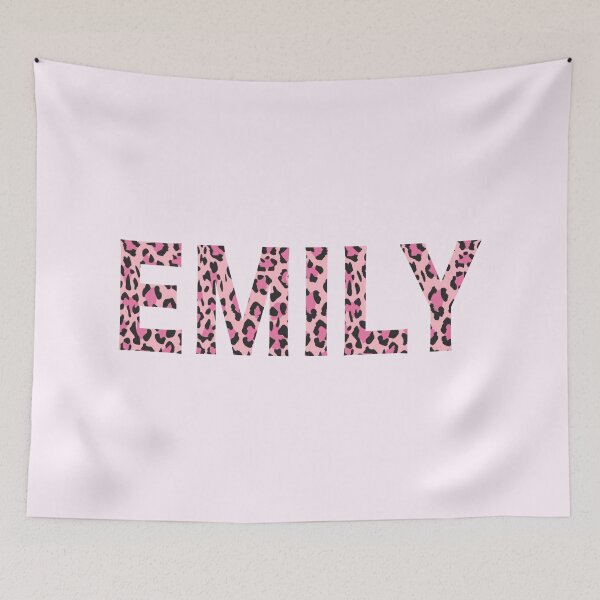 Item preview, Emily Name Pink Leopard Print Pattern designed and sold by Jeallan Designs.