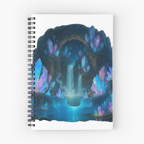 Item preview, Fantasy Crystal Cave with Magical Glowing Waterfalls designed and sold by RouniBoutique.