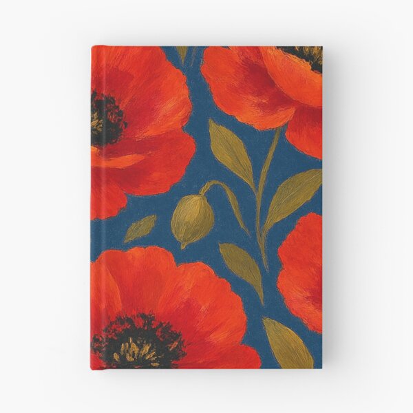 Item preview, Bold Red Poppies on Deep Blue designed and sold by weirdfishes123.
