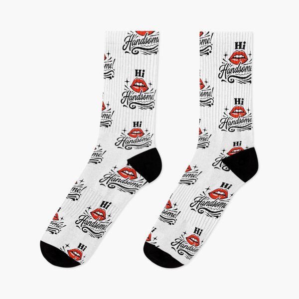 Item preview, Hi Handsome Flirty Red Lips Design – Romantic Fun Gift designed and sold by WHDProduction45.