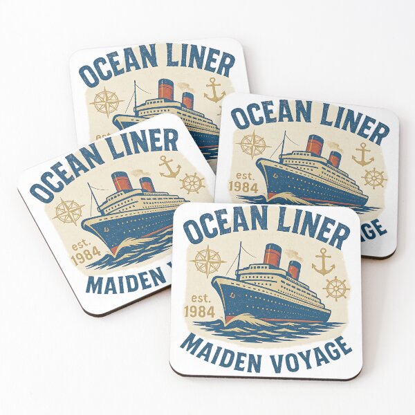 Item preview, Ocean Liner – Maiden Voyage – Vintage Nautical Travel Design designed and sold by CreativeGorillas.