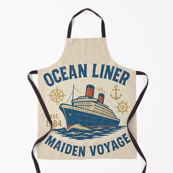 Artikelvorschau, Ocean Liner – Maiden Voyage – Vintage Nautical Travel Design entworfen und verkauft von CreativeGorillas.