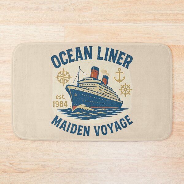 Item preview, Ocean Liner – Maiden Voyage – Vintage Nautical Travel Design designed and sold by CreativeGorillas.