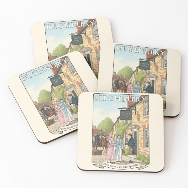 Item preview, Highbury Sticker, Jane Austen Emma Art, Regency Era Village Scene, Vintage Travel Poster Design designed and sold by JakaLeMarque.