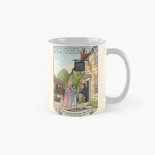 Item preview, Highbury Sticker, Jane Austen Emma Art, Regency Era Village Scene, Vintage Travel Poster Design designed and sold by JakaLeMarque.