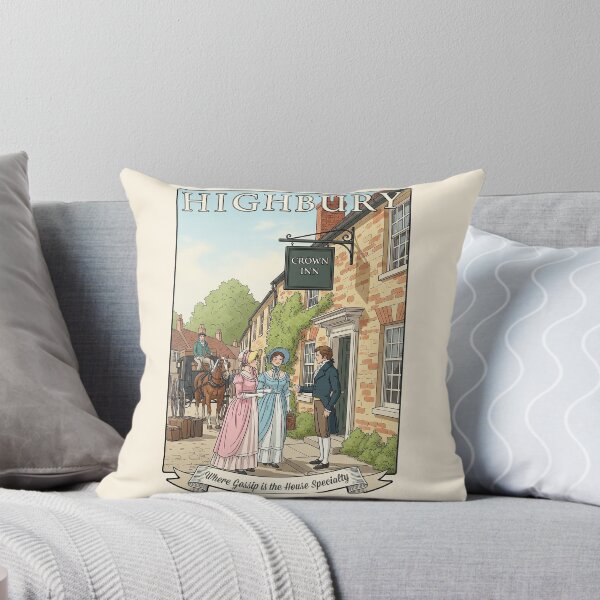 Item preview, Highbury Sticker, Jane Austen Emma Art, Regency Era Village Scene, Vintage Travel Poster Design designed and sold by JakaLeMarque.