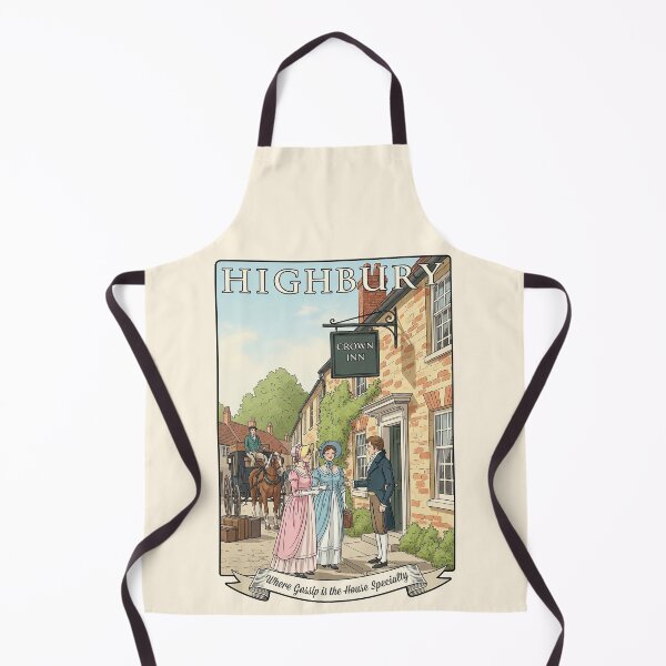 Item preview, Highbury Sticker, Jane Austen Emma Art, Regency Era Village Scene, Vintage Travel Poster Design designed and sold by JakaLeMarque.