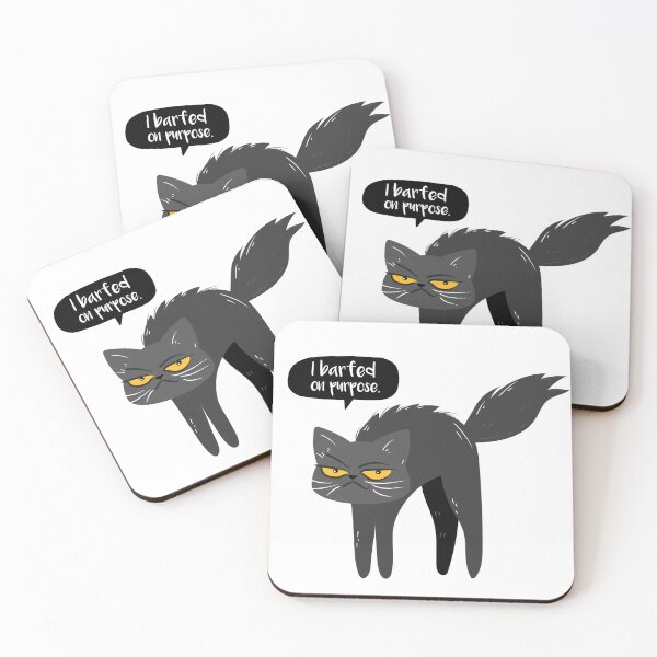 Item preview, Grumpy Black Cat w/Sassy Quote I barfed on purpose designed and sold by stampacreates.