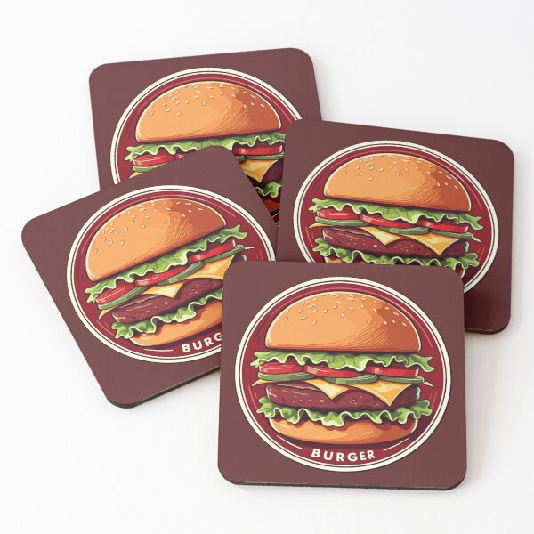 Item preview, Classic Juicy Burger Retro Food Illustration designed and sold by PrintBreeze.