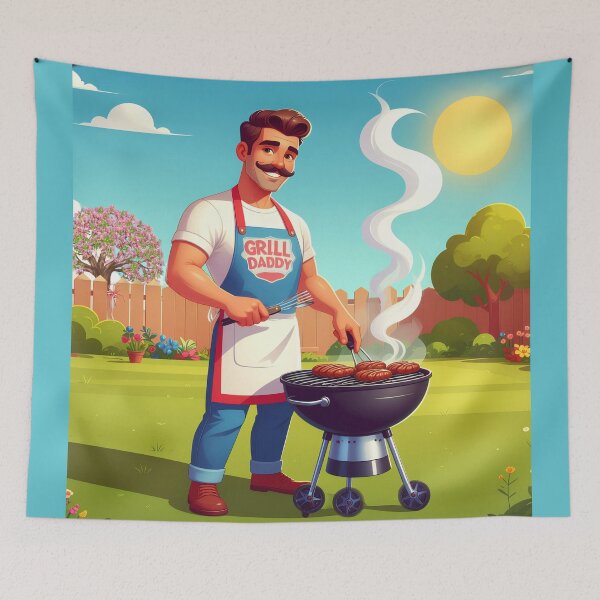 Item preview, Grill Daddy Supreme: Retro BBQ King Tee designed and sold by JumWow.