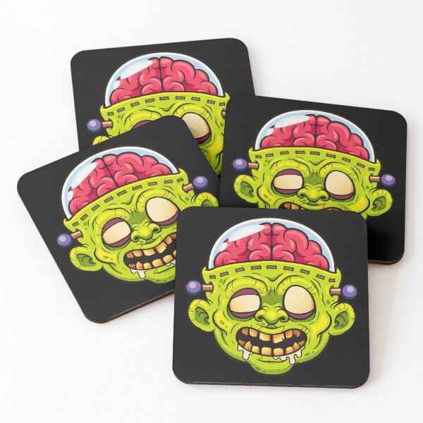 Item preview, Cute Zombie Head Cartoon – Funny Brain-In-Jar Monster Illustration designed and sold by CookieKrumbz.