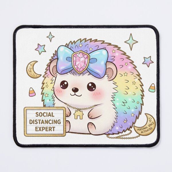 Item preview, Pastel Kawaii Halloween Hedgehog | Cute Rainbow Hedgehog with Social Distancing Quote designed and sold by AnnDesignStudio.
