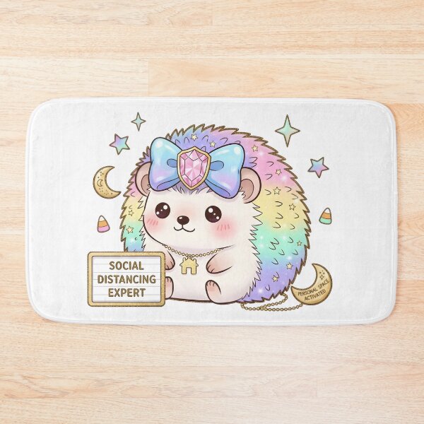 Item preview, Pastel Kawaii Halloween Hedgehog | Cute Rainbow Hedgehog with Social Distancing Quote designed and sold by AnnDesignStudio.