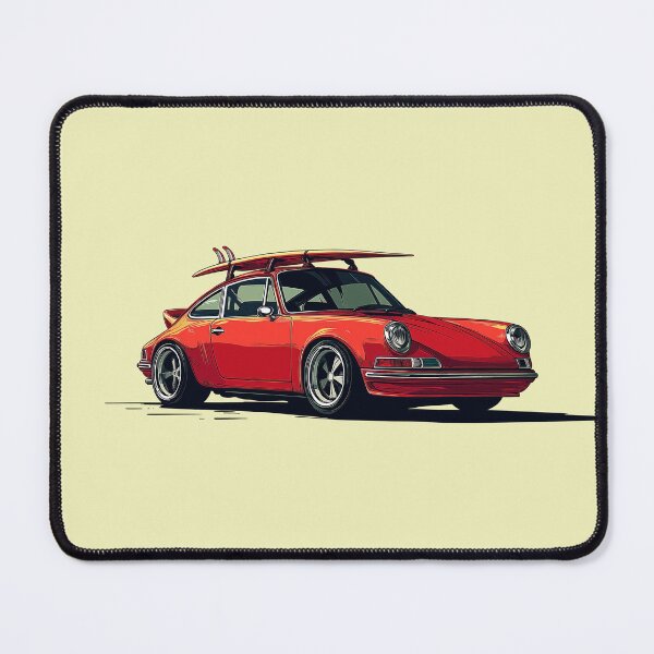 Item preview, Vintage Red Porsche 911 964 RS summer surfs up illustration designed and sold by blackdogshop.