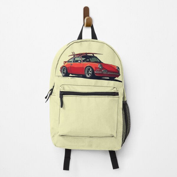Item preview, Vintage Red Porsche 911 964 RS summer surfs up illustration designed and sold by blackdogshop.