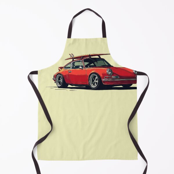 Item preview, Vintage Red Porsche 911 964 RS summer surfs up illustration designed and sold by blackdogshop.