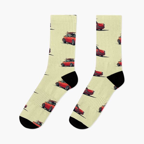 Item preview, Vintage Red Porsche 911 964 RS summer surfs up illustration designed and sold by blackdogshop.