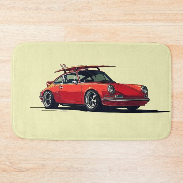 Item preview, Vintage Red Porsche 911 964 RS summer surfs up illustration designed and sold by blackdogshop.