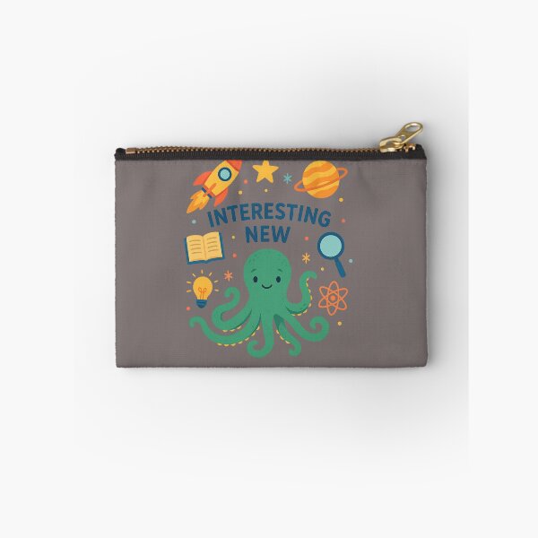 Item preview, "Interesting New - A fun and colorful illustration featuring a cheerful green octopus and educational symbols." designed and sold by ChernivtsiSkoda.