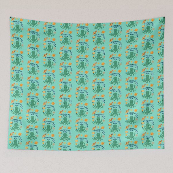 Item preview, "Interesting New - A fun and colorful illustration featuring a cheerful green octopus and educational symbols." designed and sold by ChernivtsiSkoda.