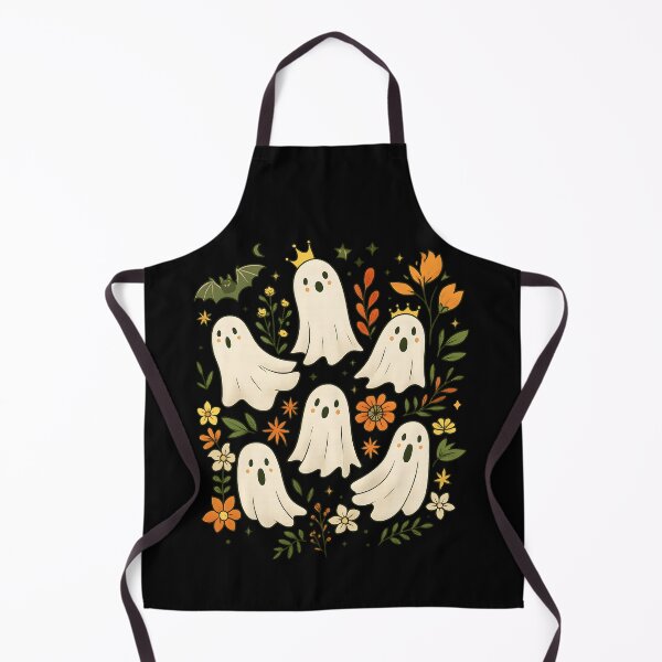 Item preview, Cute Kawaii Ghosts with Floral and Crown Halloween Illustration | Spooky Autumn Pastel Ghost Shirt designed and sold by DrawHandArt.