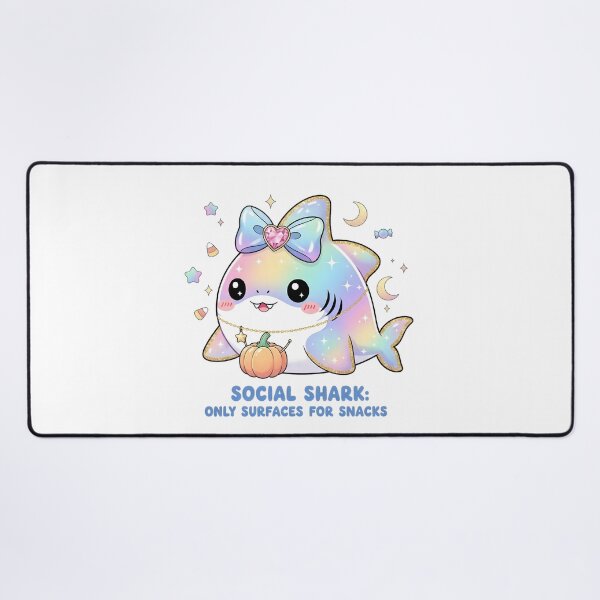 Item preview, Pastel Kawaii Halloween Shark | Cute Rainbow Shark with Funny Snack Quote designed and sold by AnnDesignStudio.