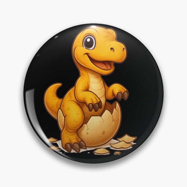 Item preview, Cartoon yellow dinosaur hatching. designed and sold by Ahau Designs.