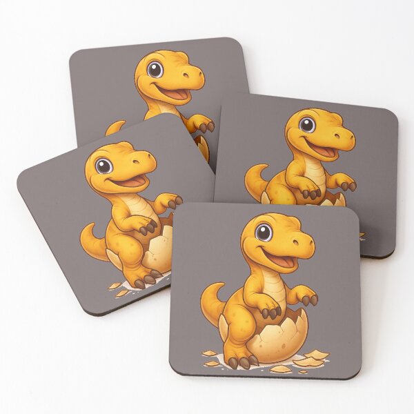 Item preview, Cartoon yellow dinosaur hatching. designed and sold by Ahau Designs.