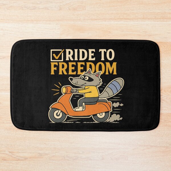 Item preview, Ride to Freedom – Cute Raccoon on Scooter Retro Cartoon designed and sold by NatureStyle555.