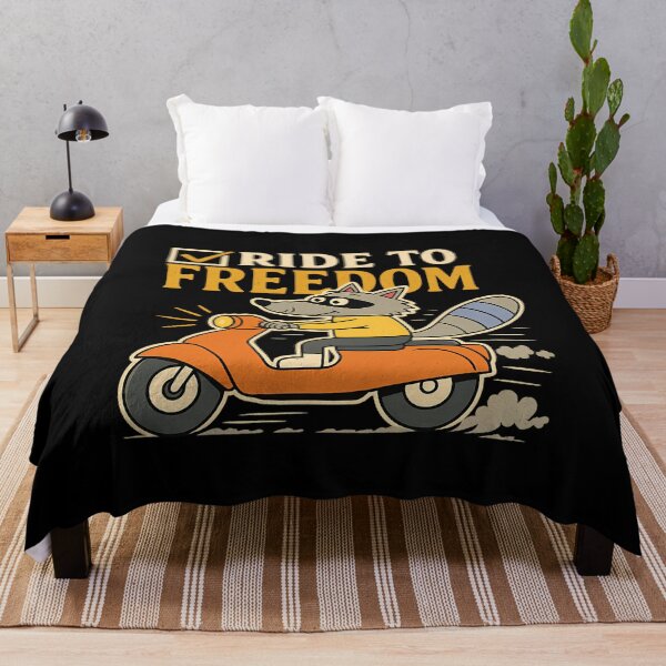 Item preview, Ride to Freedom – Cute Raccoon on Scooter Retro Cartoon designed and sold by NatureStyle555.